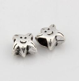 Hot ! 300pcs Antiqued Silver face Large Hole Spacer Beads Fit European Charms Bracelet 10x10x6mm DIY Jewelry8139358