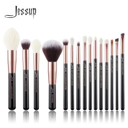Kits Jessup brushes 15pcs Professional Makeup Brushes Set Foundation Powder Make up brush Pencil naturalsynthetic hair Rose Gold