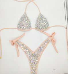 2021 venus vacation diamond bikini set rhinestone swimwear crystal bathing suit sexy women biquini bling stones swimsuit81262437212997