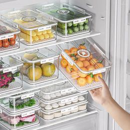 Storage Bottles Refrigerator Box Transparent With Timer And Lid Good Seal Airtight Large Capacity Air Valve Food Grade Thickened Dumplin