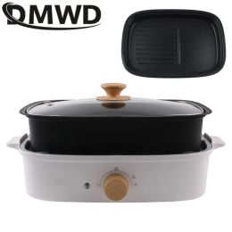 Pots Split Electric Multifunction Hot Pot Cooker BBQ Barbecue Oven Grill Plate Nonstick Steak Frying Pan Food Noodle Cooking Skillet