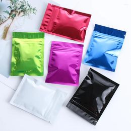 Storage Bags 50pcs Heat Sealing Glossy Small Zipper Top Mylar Flat Pouches Food Smell Proof Aluminium Foil Zip Lcok Package