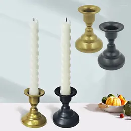 Candle Holders 1PC Candlelight Dinner Geometric Mini Iron Candlestick Dual-use Nordic Retro Home Decoration