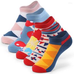 Men's Socks Cotton 5Pairs/lot High Quality Breathable Sweat-Absorbent Fashion Shallow Mouth Boat Spring Summer