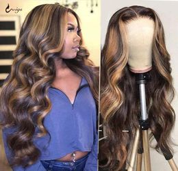 Highlight Brazilian Body Wave Burgundy 99j Lace Front Wig 1B27 Ombre Human Hair Wig 180 Density Remy Wigs6477534