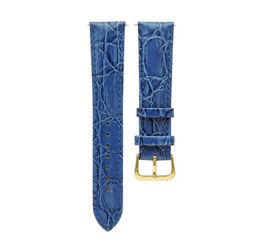 Watch Bands YQI Genuine Leather Band Blue Strap Women 16mm 17mm 18mm 19mm 20mm Watchband For Hour With Stainless Steel Buckle1309482