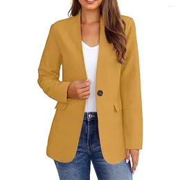 Women's Suits Women Solid Colour Suit Coat Elegant V-neck Business Jacket For Autumn Winter Office Wear Slim Fit