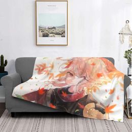 Blankets Genshin Blanket Fleece Velvet All Season Breathable Lightweight Ultra-Soft Kazuha Throw For Bedding Bedspread