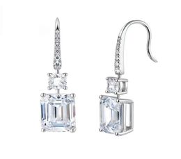 Dangle Chandelier Fashion Crystal Square Drop Earrings Luxury Dazzling S925 Silvery Jewelry For Women Wedding Party Valentine02856897