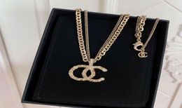 C family floating carved letter necklace plated with 18K Gold Xiaoxiang double layer Necklace xianggrandma clavicle chain can be e2370795