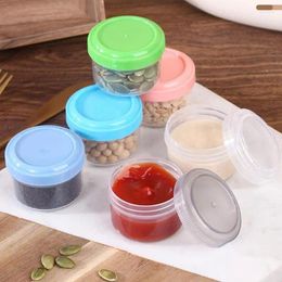 Storage Bottles Salad Dressing Container Transparent Mini Plastic Jars Sauce Boxes With Lids Food Fruits Vegetables Containers Box