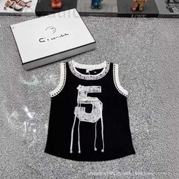 Women's Tanks & Camis designer 24 Year Spring/Summer New Heavy Industry Lace 5-Character Stereoscopic Chinese Knot Ribbon Small Fragrance Knitted Tank Top Y5JX