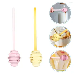 Spoons 2 Pcs Honey Stirrer Glass Dipper Stirring Rods Bake Mixing Stirrers Stick Sticks