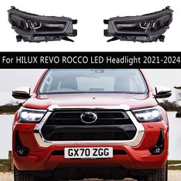 For HILUX REVO ROCCO LED Headlight 21-24 Car Accessories Daytime Running Light Streamer Turn Signal Indicator Brake Reverse Parking Lights