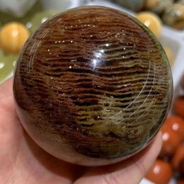 Decorative Figurines Natural Melaleuca Ghost Stone Crystal Ball Hand Polished Energy Ore Home Office Decoration Craft Gifts Mineral Healing