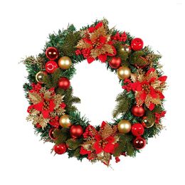 Decorative Flowers Christmas Wreath Ball Ornaments For Front Door Garland Decor Artificial Indoor Outdoor Window