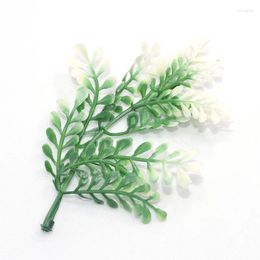 Decorative Flowers 20pcs 10cm Artificial Plastic Water Grass Leaf Wedding Home Christmas Decoration Accessories DIY Wreath Flower Wall