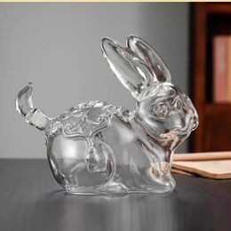 Rabbit shaped 1000ML wine glass bottle Large capacity leadfree whiskey decanter for Liquor Scotch Bourbon 240415