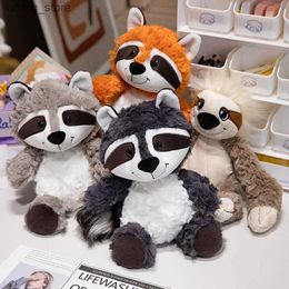 Plush Dolls 5Size Fox Gray Sloth Raccoon Toy Baby Baby Depase Doll Huggble Doll Kids Gift Kawaii محشو بالحيوان ديكور Y240415