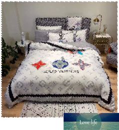 Classic New Foreign Trade Fashion Brand Ice Silk Four-Piece Set Washed Silks Big Brands Bedding Large Version Cross-Border Wholesale