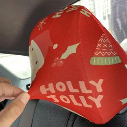 Car Seat Covers Christmas Headrest Cover Neck Rest Protector Breathable Pillow Accessories Interior Decoration