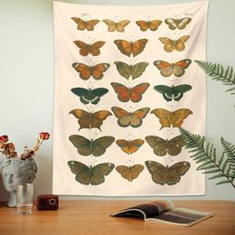 Tapestries Butterfly Reference Chart Tapestry Vintage Aesthetic Hippie Bohemian Colorful INS Home Decor