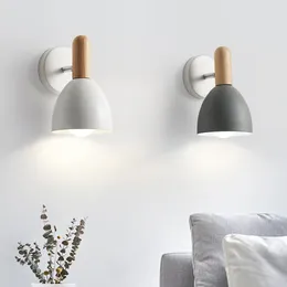 Wall Lamp Nordic LED Wood Lamps For Living Room Bedroom Corridor Study Reading Sconce Lights Home Lighting Vintage Light