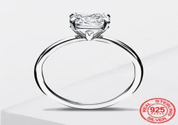 100 925 Sterling Silver Ring For Women Luxury Zirconia Diamond Jewellery Solitaire Wedding Engagement Ring Gift Accessories XR4518298472