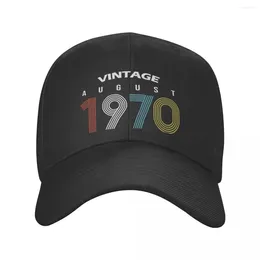 Ball Caps Punk Unisex Vintage 1970 August Baseball Cap Adult 52th Birthday Gift Adjustable Dad Hat Men Women Protection Snapback