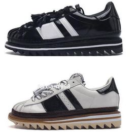 2024 Designer Originals Superstares Men Women Running Shokers Tênis coágulo de Edison Chen Chen Branco Cristal Black Sand x Athletic Man Tamanho da mulher 5.5 - 12