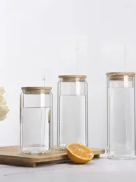 Wine Glasses Double Layered Glass Cups Large Capacity Soda Sublimated Mason High Borosilicate