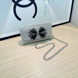 Evening Bag Underarm Bag Water Diamond Full Bar Banquet Evening Dress Silver Diagonal Straddle