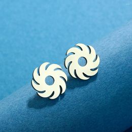 Stud Earrings Kinitial Modified Blade Wheel Women Girls Stainless Steel Cartilage Jewelry Men Gift