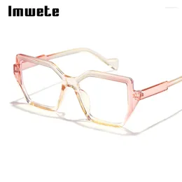 Sunglasses Frames Imwete Fashion Blue Light Blocking Women's Cat Eye Big Glasses Frame Female Anti Radiation Protection Eyeglasses