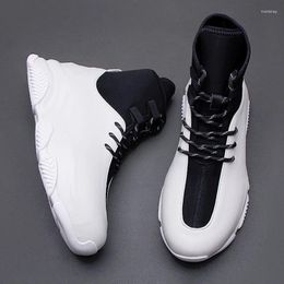 Casual Shoes 2024 Fashion Men's High Top Spring Cowhide Breathable Lightweight Soft Sole Comfortable Board