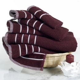 Towel Lavish Home 6-Piece Combed Cotton Bathroom Towels Set (Burgundy)