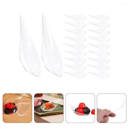 Plates 20 Pcs Mini Spoon Dessert Tasting Plate Drop Disposable Catering Supplies Clear Sushi Spoons Appetizer Cups