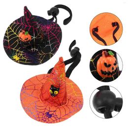 Dog Apparel 2 Pcs Black Hair Ribbon Pet Halloween Festival Headdress Witch Hat Headwear Cat Pearlescent