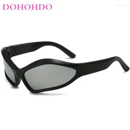 Sunglasses DOHOHDO Personalized Y2k Women Fashion Colorful Mirror Shades UV400 Goggles Retro Men Punk Sports Driving Sun Glasses