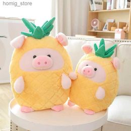 Plush Dolls Kawaii Fruit Pig Plush Toy Cute Pineapple Pig Plush Toy Animal Pillow Cushion Kids Birthday Christmas Gift Y240415