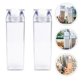Wine Glasses 2 Pcs Milk Cup Leak-proof Bottle Adorable Water Beverage Sub Bottles Food Grade Plastic Transparent Travel Drinking