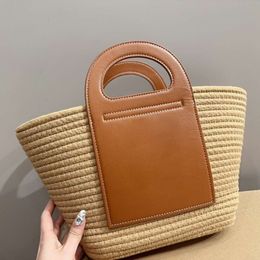 lady beach bag L Womens Lafite Grass Woven Vegetable loewve Lantern Summer High Fashion Leather Refreshing Large Capacity Handbag