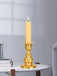 Candle Holders 1PC Metal Iron Matte Gold Candlestick Minimalist Modern European Wedding Party Candlelight Dinner Home Indoor Desktop