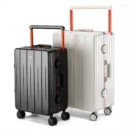 Suitcases Luggage Wide Pull Rod Suitcase USB Charging Port Travel With Cup Holder Aluminium Alloy Frame Middle Size