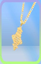 Africa Gold Necklace 5.6cm Pendant Ethiopian Pendant Necklace Coptic Gold Color African Wedding Ethiopie Jewelry4356972