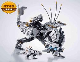 Moc ular Game Horizon Zero Dawned Thunder Jaw Blocks Mechanical Action Dragon Dinosaur Building Block Child Boy Toy AA2203176389951