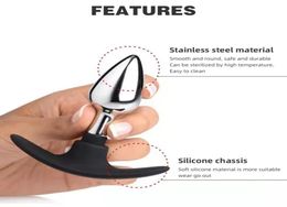 Massage 3 Size Silicone Handle Metal Anal plug Prostate Massager Female Masturbator Replaceable Base Butt Plug Pussy Sex Toys for 2688577