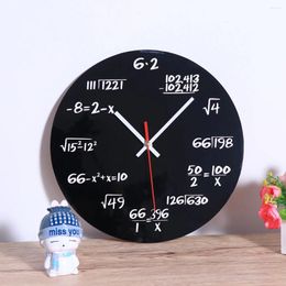 Wall Clocks Math Clock Unique Black Wood Quality Round Operated Mathematical Equations Gift For Teacher/ Watch