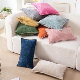 Pillow Cover 45x45 Throw Covers Colour Geometry Decoration Home Polyester Linen Line Living Room Velvet E0623