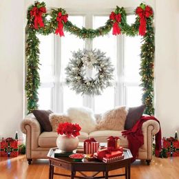 Decorative Flowers 60CM Christmas Front Door Artificial Wreath Decorations With Pine Needles Berries For Home Decor Wall Window Indoor